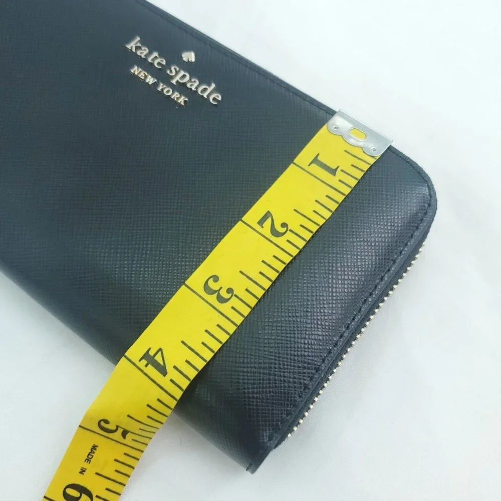 Kate Spade New York Womens Black Staci Saffiano Leather Continental Wallet Sz L
